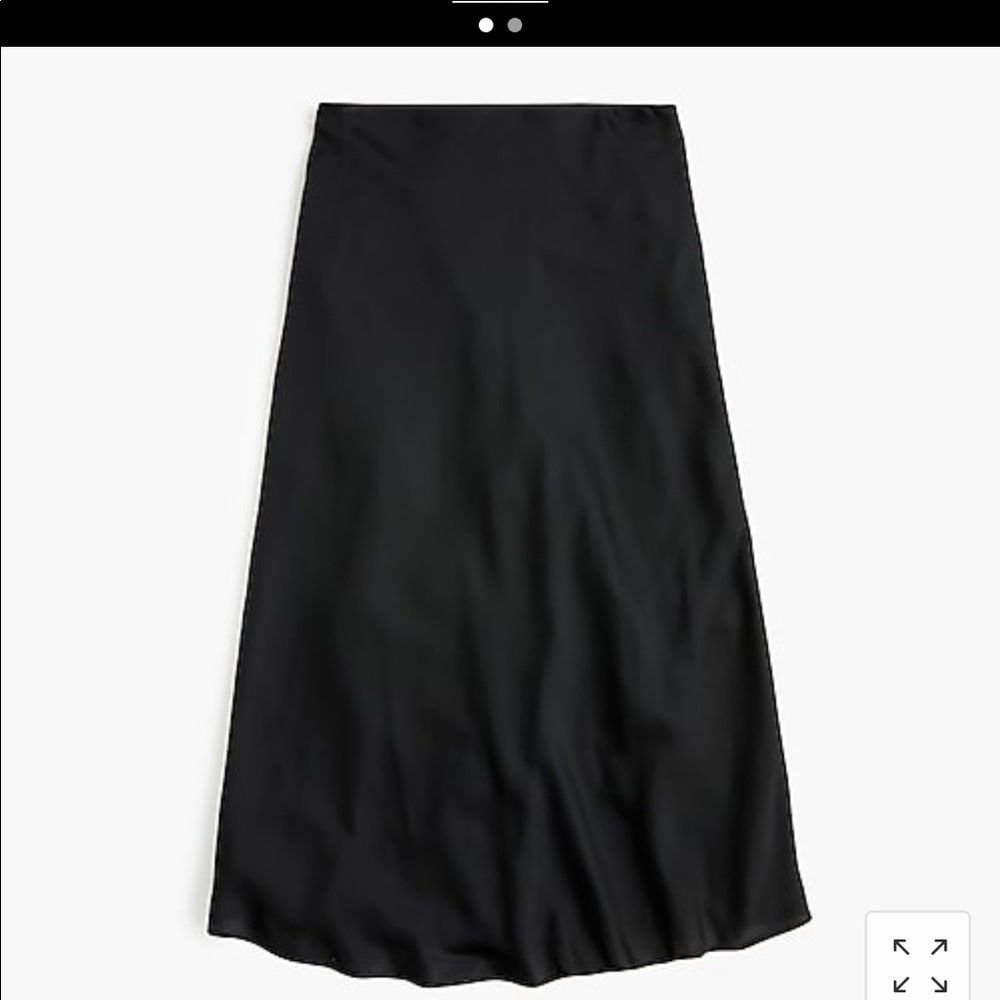 Black Satin Mid-length Skirt
